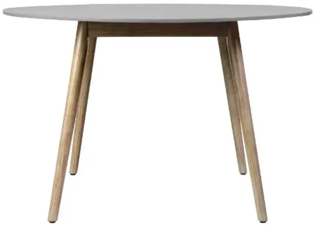 Armen Living Sydney Grey/Light Eucalyptus Patio Outdoor Dining Table