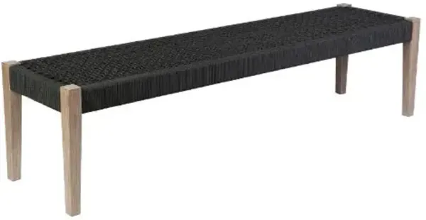Armen Living Camino Charcoal/Light Eucalyptus Outdoor Bench