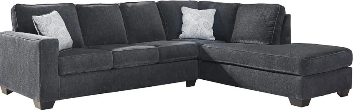 Signature Design by Ashley® Altari 2-Piece Slate Right-Arm Facing Chaise Sofa Sectional