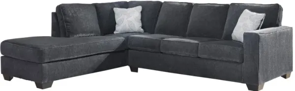 Signature Design by Ashley® Altari 2-Piece Slate Left-Arm Facing Chaise with Full Sofa Sleeper Sectional