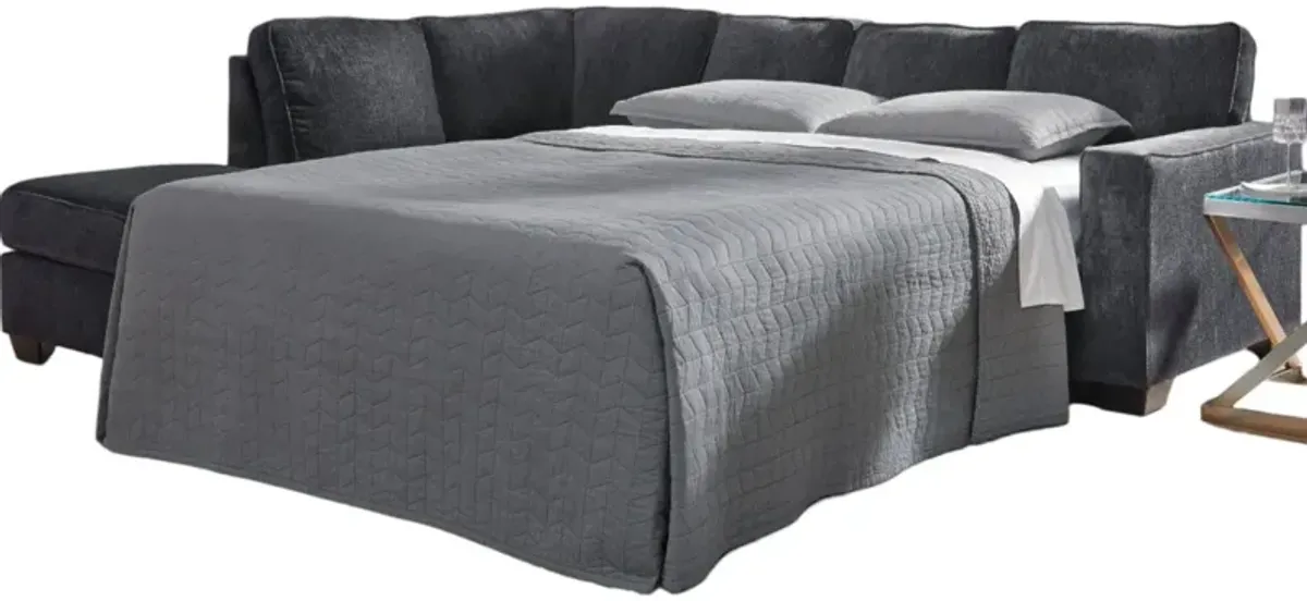 Signature Design by Ashley® Altari 2-Piece Slate Left-Arm Facing Chaise with Full Sofa Sleeper Sectional