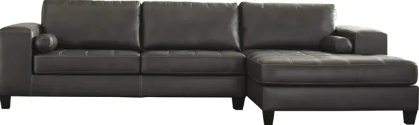 Signature Design by Ashley® Nokomis 2-Piece Charcoal Right-Arm Facing Sectional and Chaise