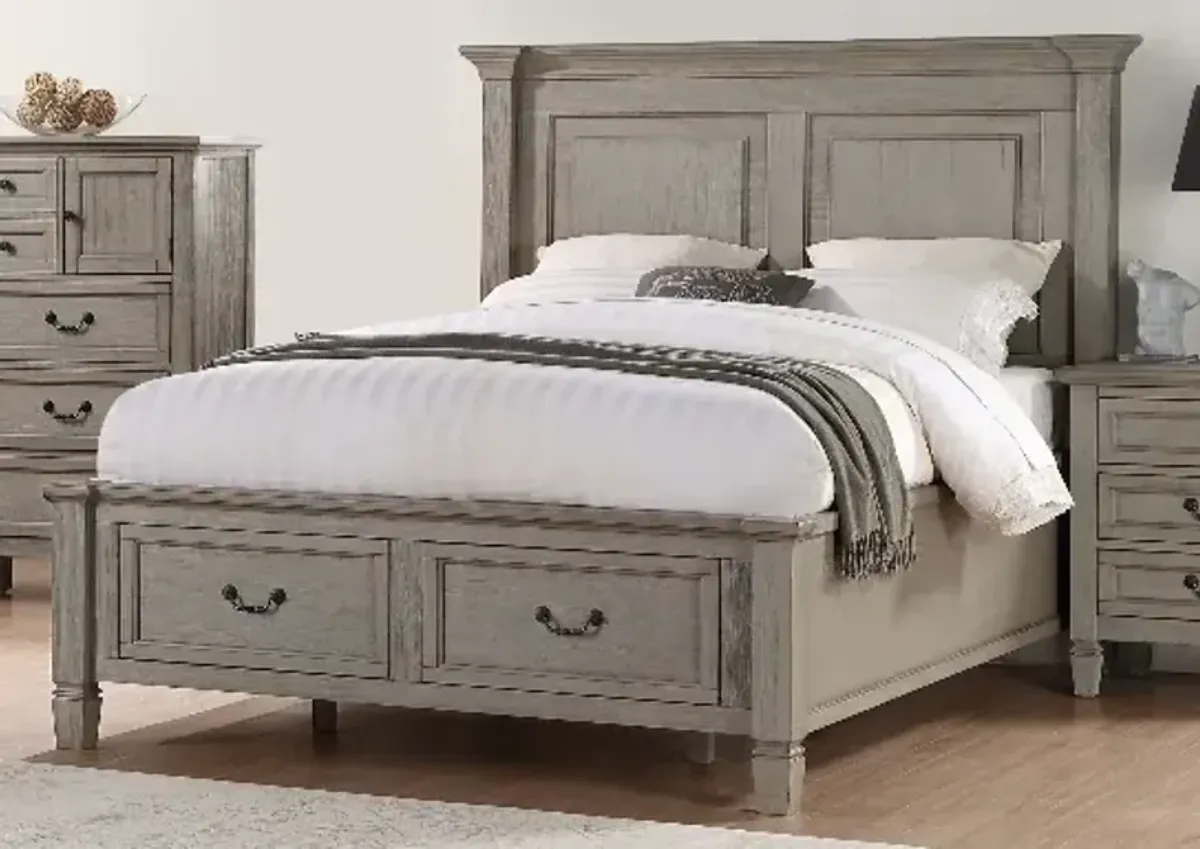 Lake Shore Cottage Grey Queen Storage Bed