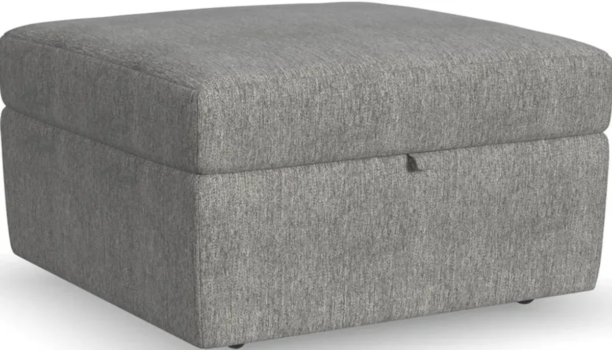 Flex by Flexsteel® Gray Square Storage Ottoman