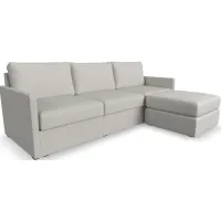 Flex by Flexsteel® Taupe Chaise Sofa with Ottoman
