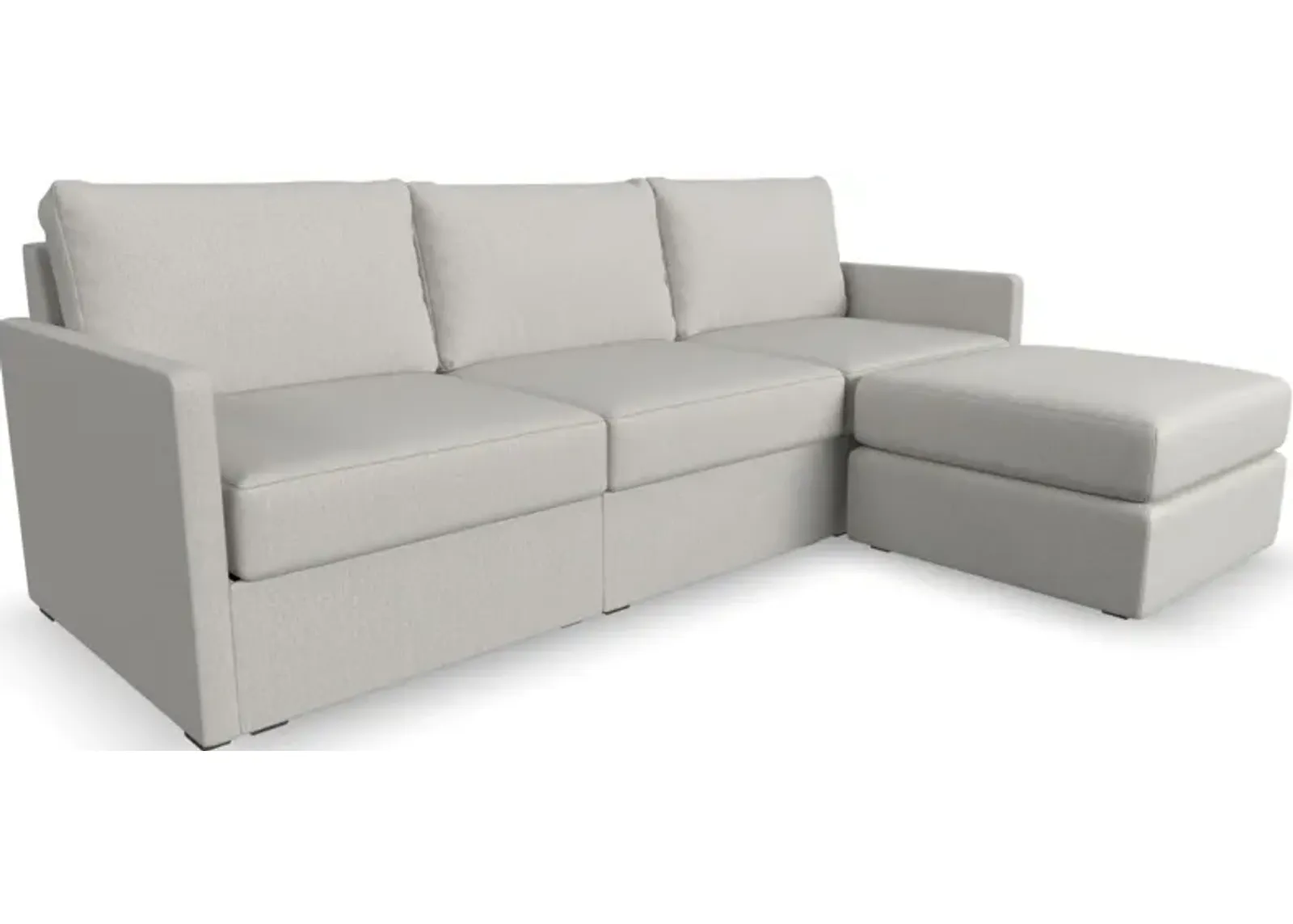 Flex by Flexsteel® Taupe Chaise Sofa with Ottoman