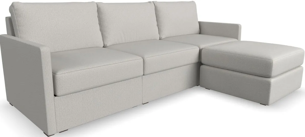 Flex by Flexsteel® Taupe Chaise Sofa with Ottoman
