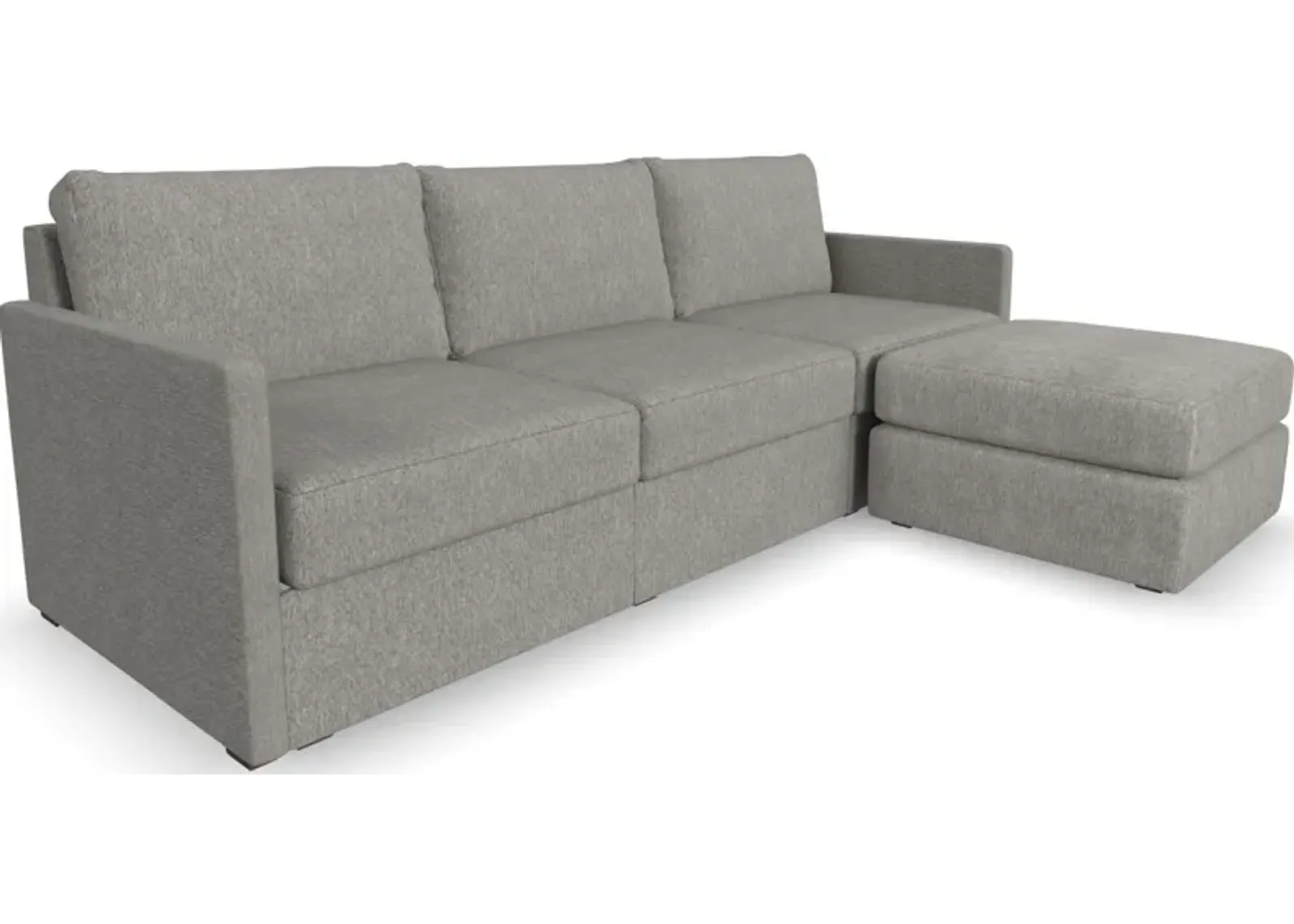 Flex by Flexsteel® Gray Chaise Sofa with Ottoman