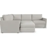 Flex by Flexsteel® 3-Piece Taupe 4-Seat Sectional with Ottoman