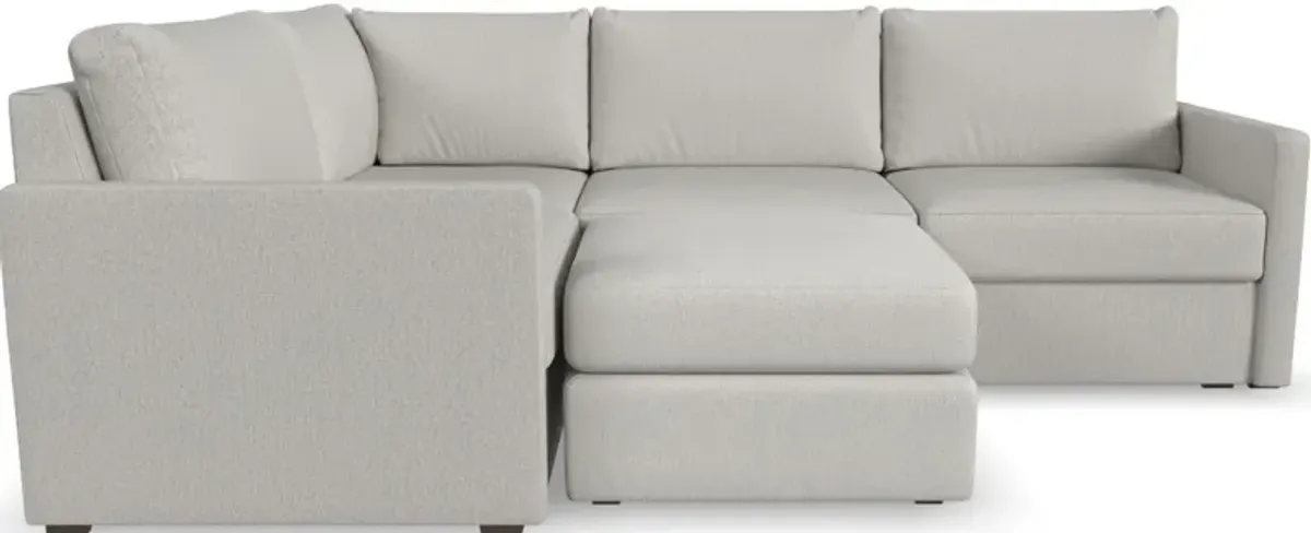 Flex by Flexsteel® 3-Piece Taupe 4-Seat Sectional with Ottoman