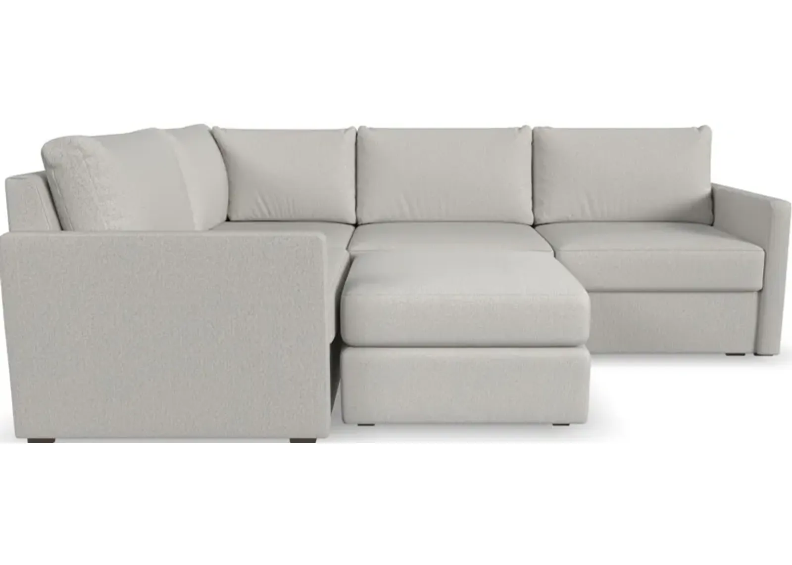 Flex by Flexsteel® 3-Piece Taupe 4-Seat Sectional with Ottoman