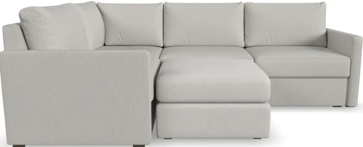 Flex by Flexsteel® 3-Piece Taupe 4-Seat Sectional with Ottoman