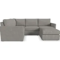 Flex by Flexsteel® 3-Piece Gray 4-Seat Sectional with Ottoman