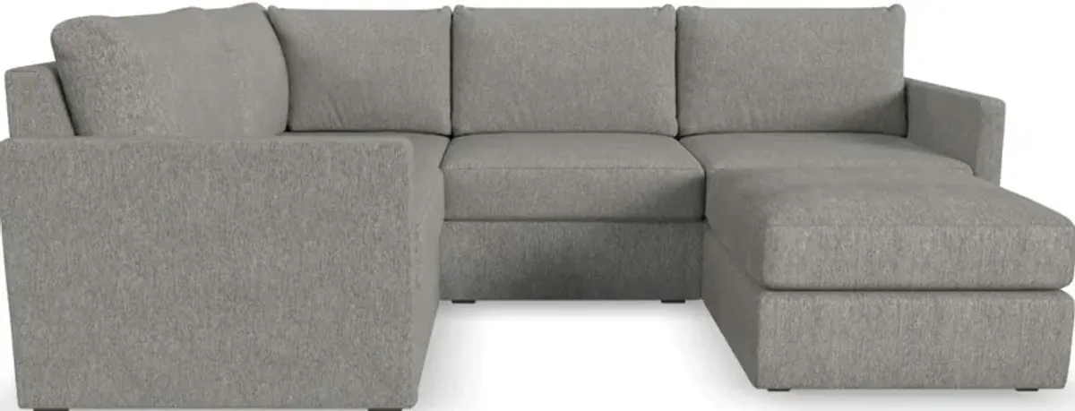 Flex by Flexsteel® 3-Piece Gray 4-Seat Sectional with Ottoman