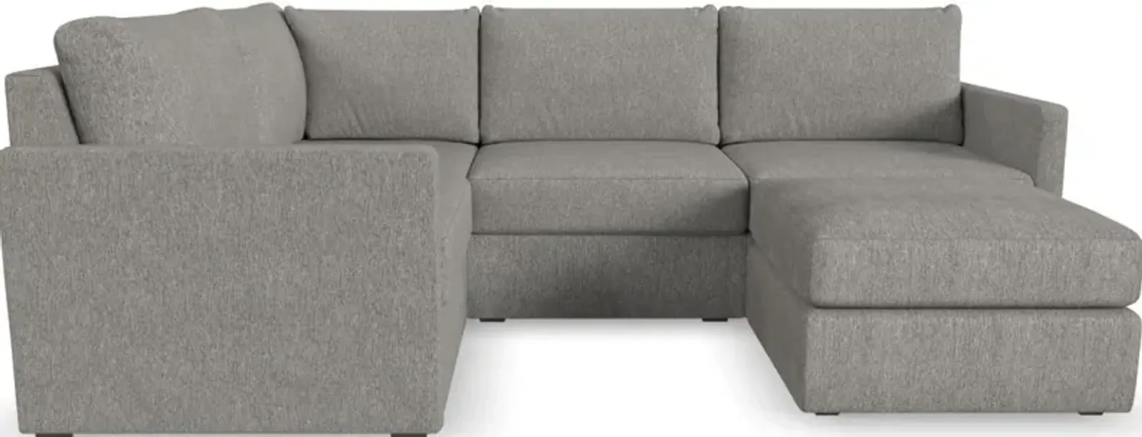 Flex by Flexsteel® 3-Piece Gray 4-Seat Sectional with Ottoman