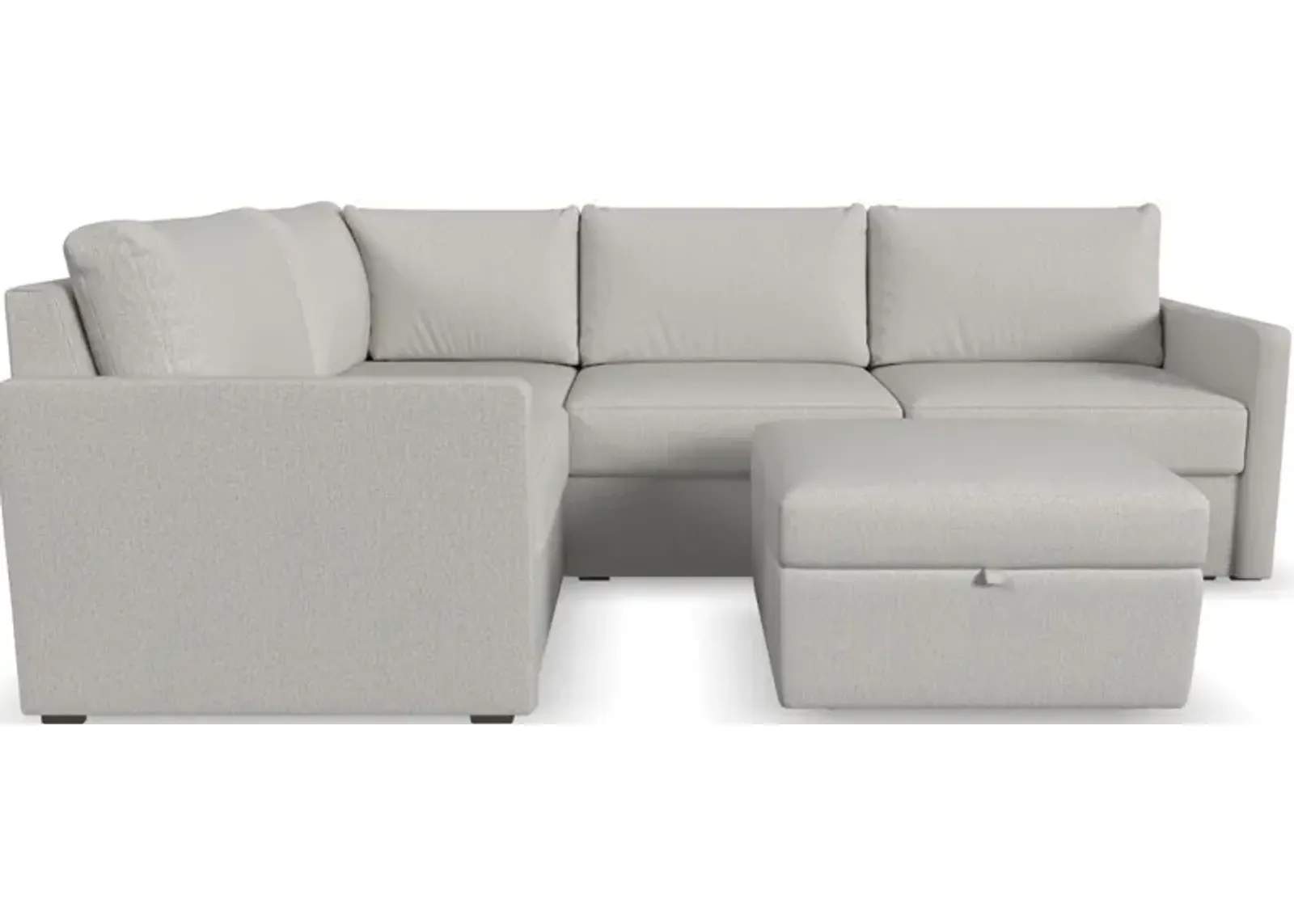 Flex by Flexsteel® 4-Piece Taupe 4-Seat Sectional with Ottoman