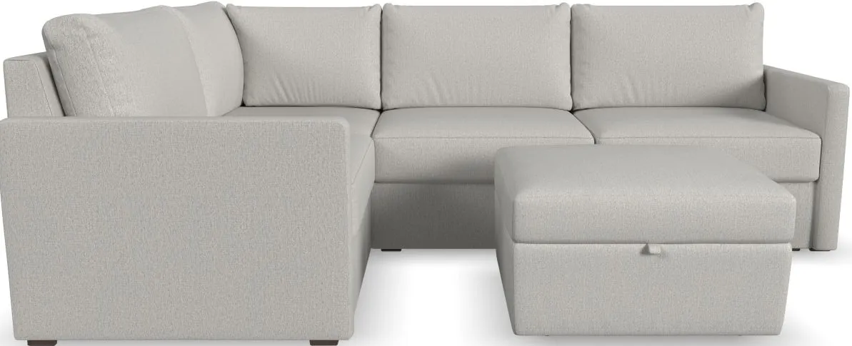 Flex by Flexsteel® 4-Piece Taupe 4-Seat Sectional with Ottoman