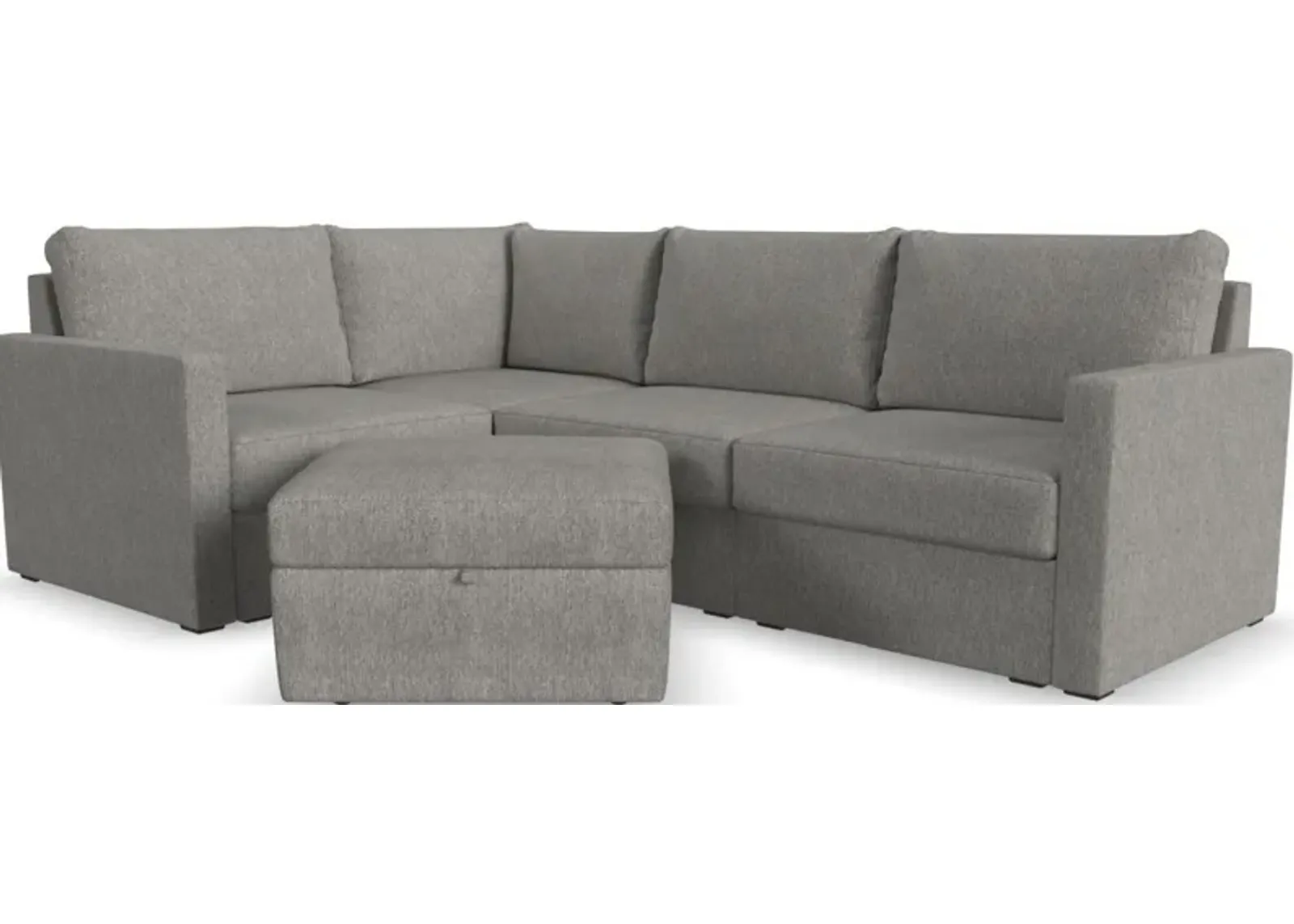 Flex by Flexsteel® 5-Piece Pebble Sectional with Storage Ottoman