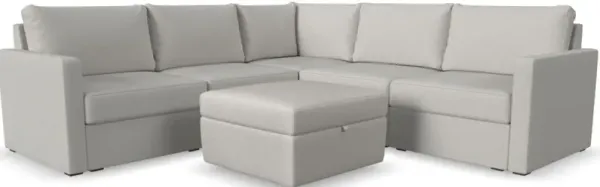 Flex by Flexsteel® 6-Piece Frost Sectional with Storage Ottoman