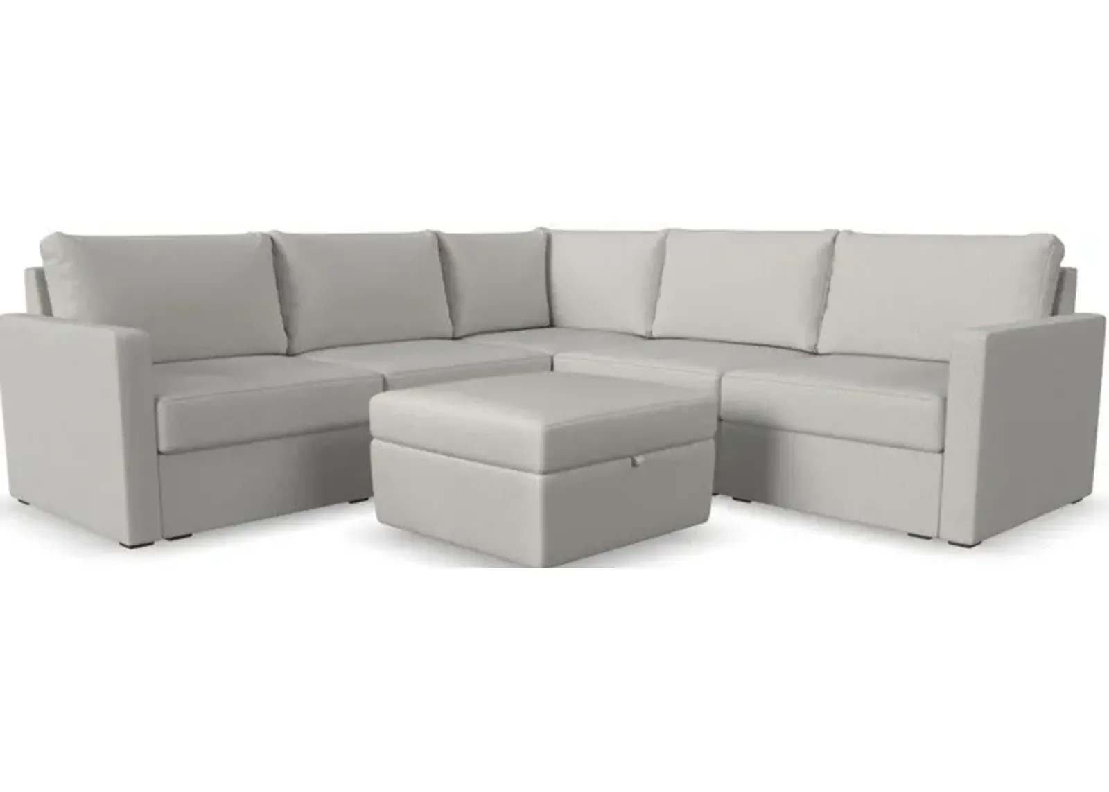 Flex by Flexsteel® 6-Piece Frost Sectional with Storage Ottoman