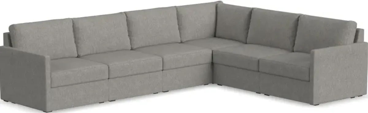 Flex by Flexsteel® 6-Piece Gray 6-Seat Sectional