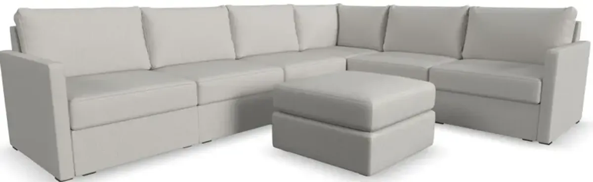 Flex by Flexsteel® 7-Piece Taupe Sectional with Ottoman