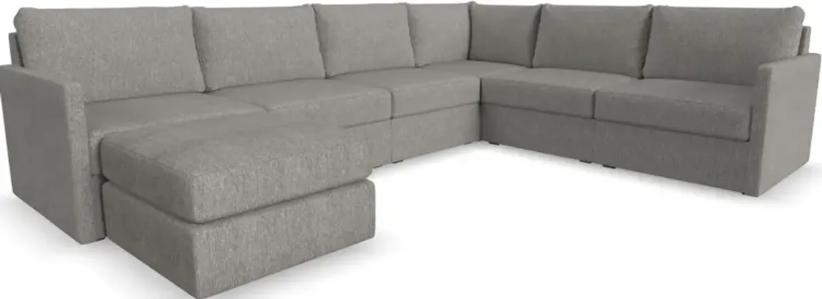 Flex by Flexsteel® 7-Piece Pebble Sectional with Ottoman