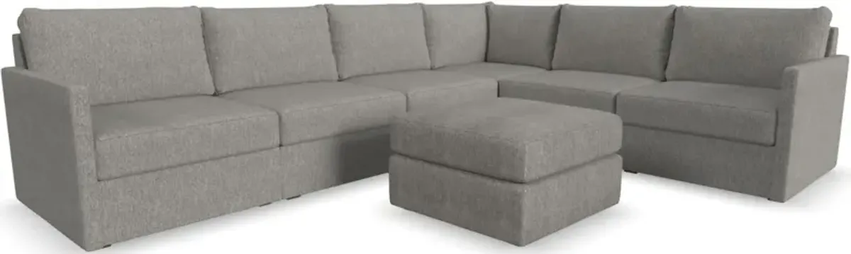 Flex by Flexsteel® 7-Piece Gray Sectional with Ottoman