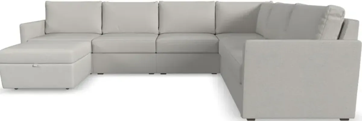 Flex by Flexsteel® 7-Piece Frost Sectional with Ottoman