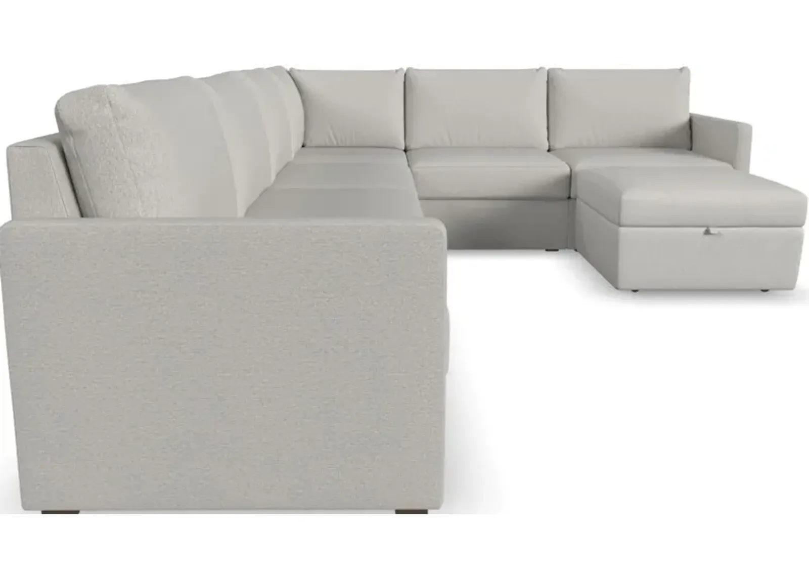 Flex by Flexsteel® 7-Piece Taupe Sectional with Ottoman