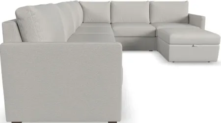 Flex by Flexsteel® 7-Piece Taupe Sectional with Ottoman