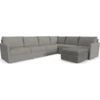 Flex by Flexsteel® 7-Piece Gray Sectional with Ottoman