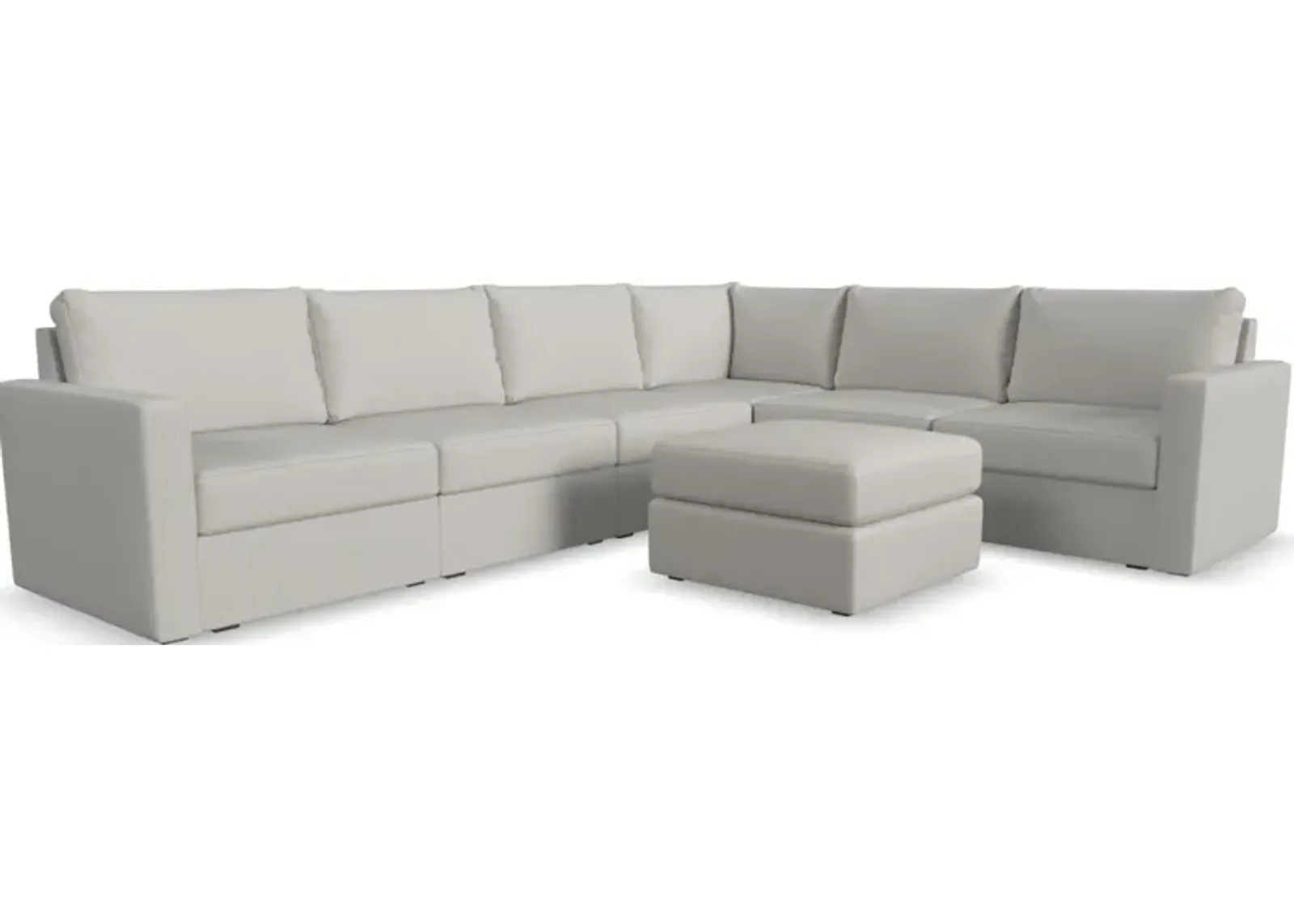 Flex by Flexsteel® 7-Piece Frost Sectional with Ottoman