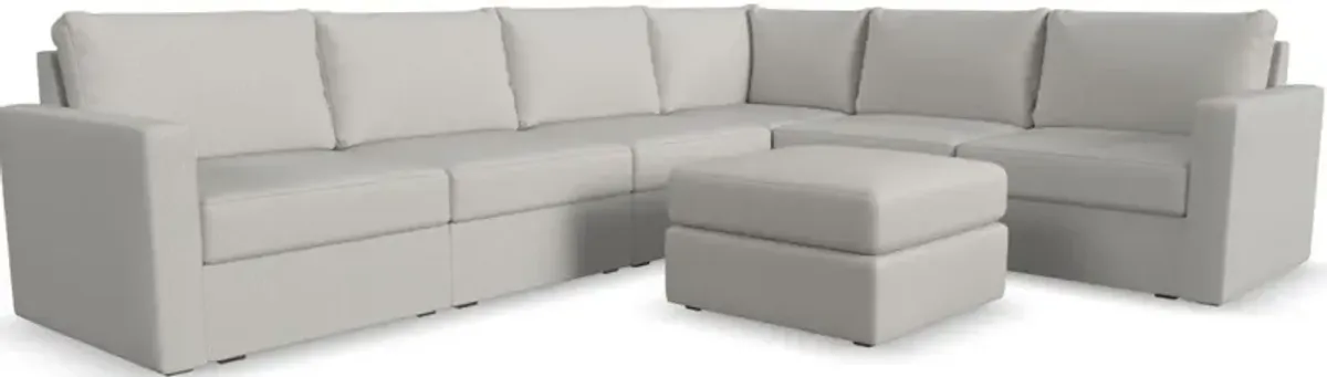 Flex by Flexsteel® 7-Piece Frost Sectional with Ottoman