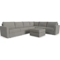 Flex by Flexsteel® 7-Piece Pebble Sectional with Ottoman