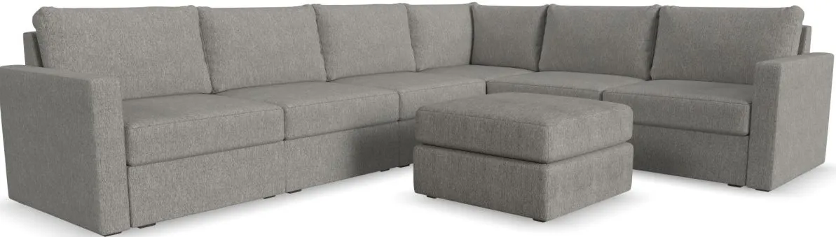 Flex by Flexsteel® 7-Piece Pebble Sectional with Ottoman