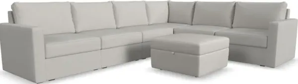 Flex by Flexsteel® 7-Piece Frost Sectional with Storage Ottoman