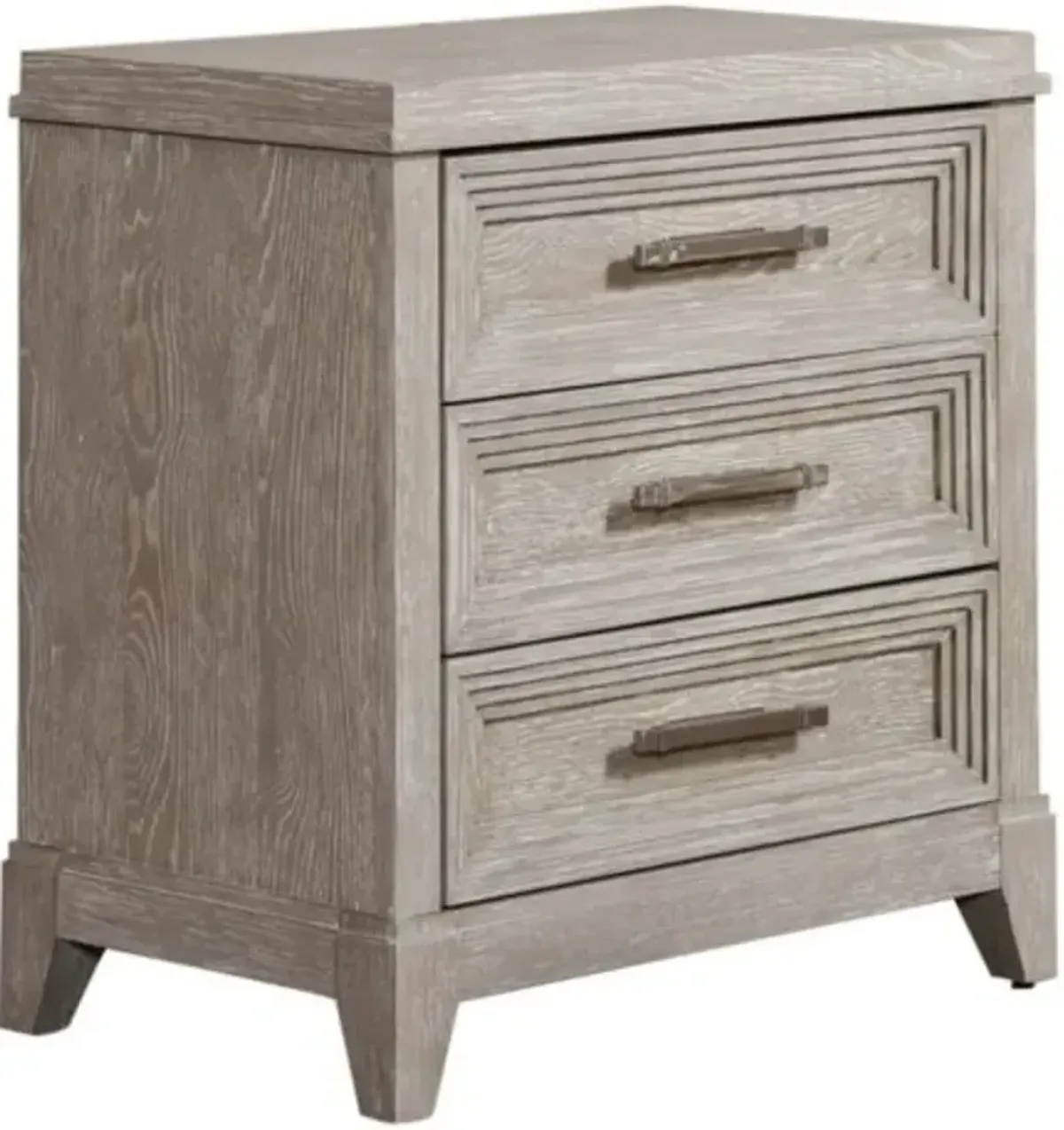 Liberty Furniture Belmar Washed Taupe/Silver Champagne Nightstand