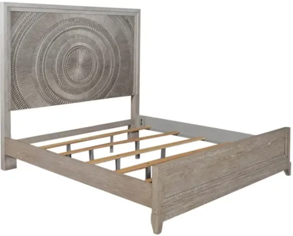 Liberty Furniture Belmar Silver Champagne/Washed Taupe King Panel Bed