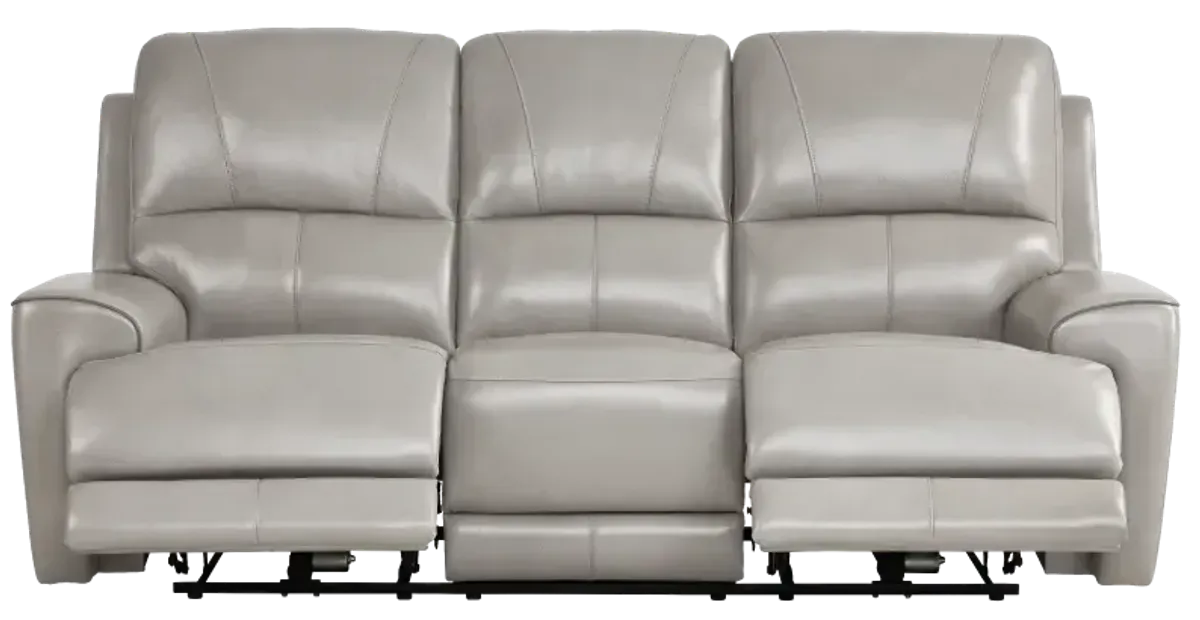 Drew & Jonathan Home Fremont Orion Gray Power Reclining Sofa with Power Headrest