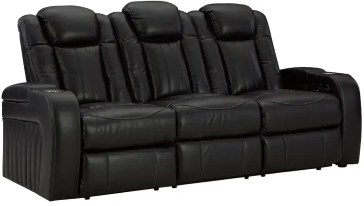 Signature Design by Ashley® Caveman Den Midnight Power Reclining Sofa with Adjustable Headrest