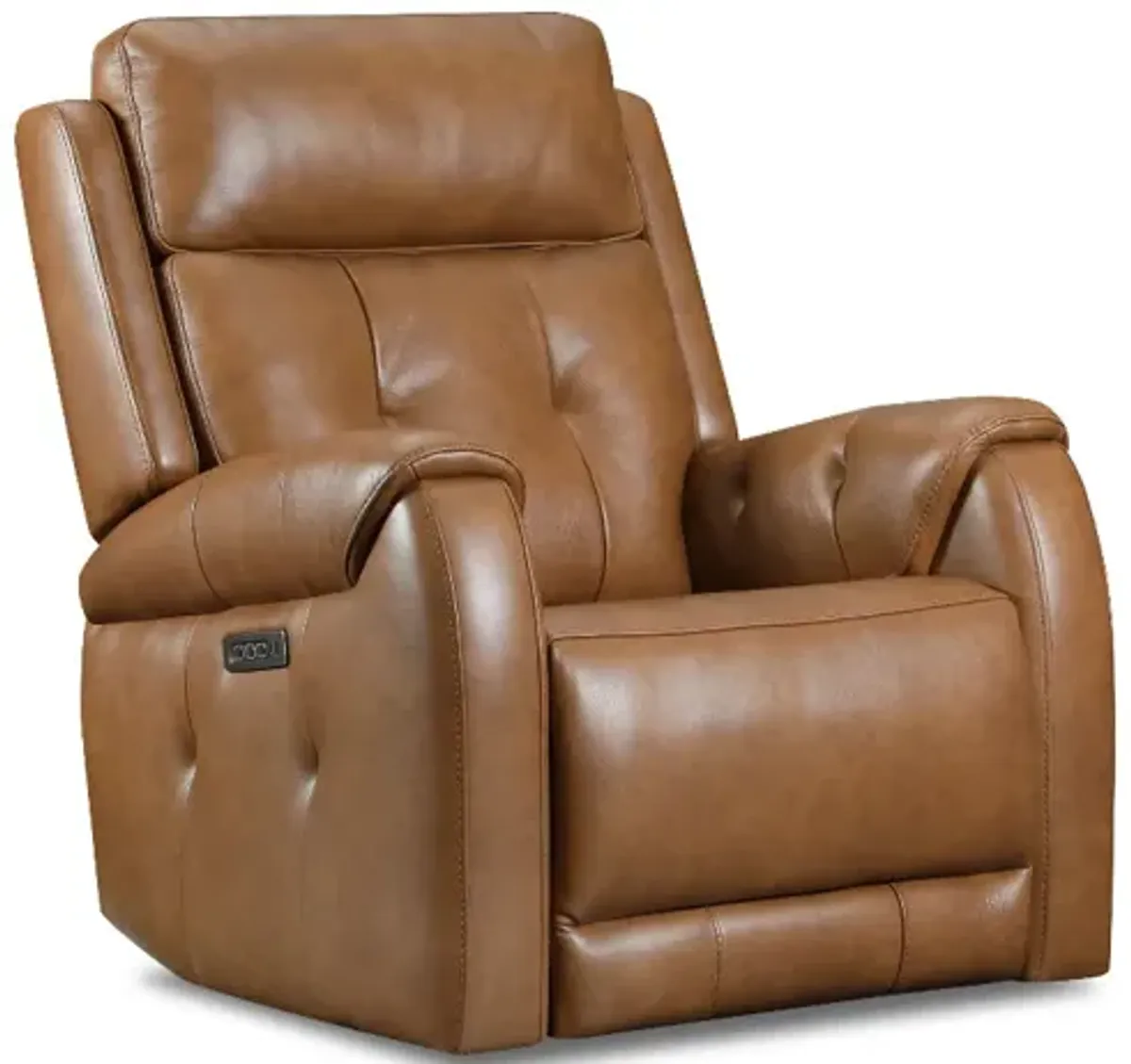 Southern Motion Toffee Leather Triple Power Swivel Rocker Recliner