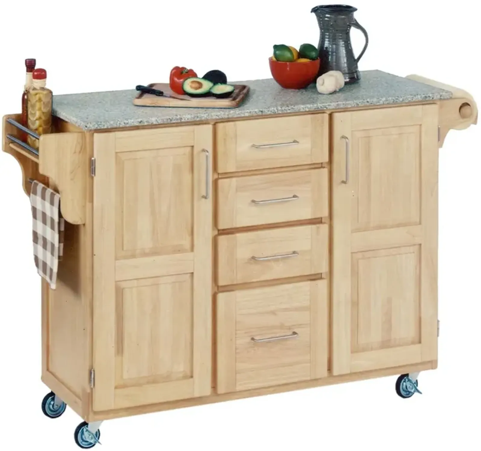 homestyles® Create-a-Cart Salt-and-Pepper Granite/Natural Kitchen Cart