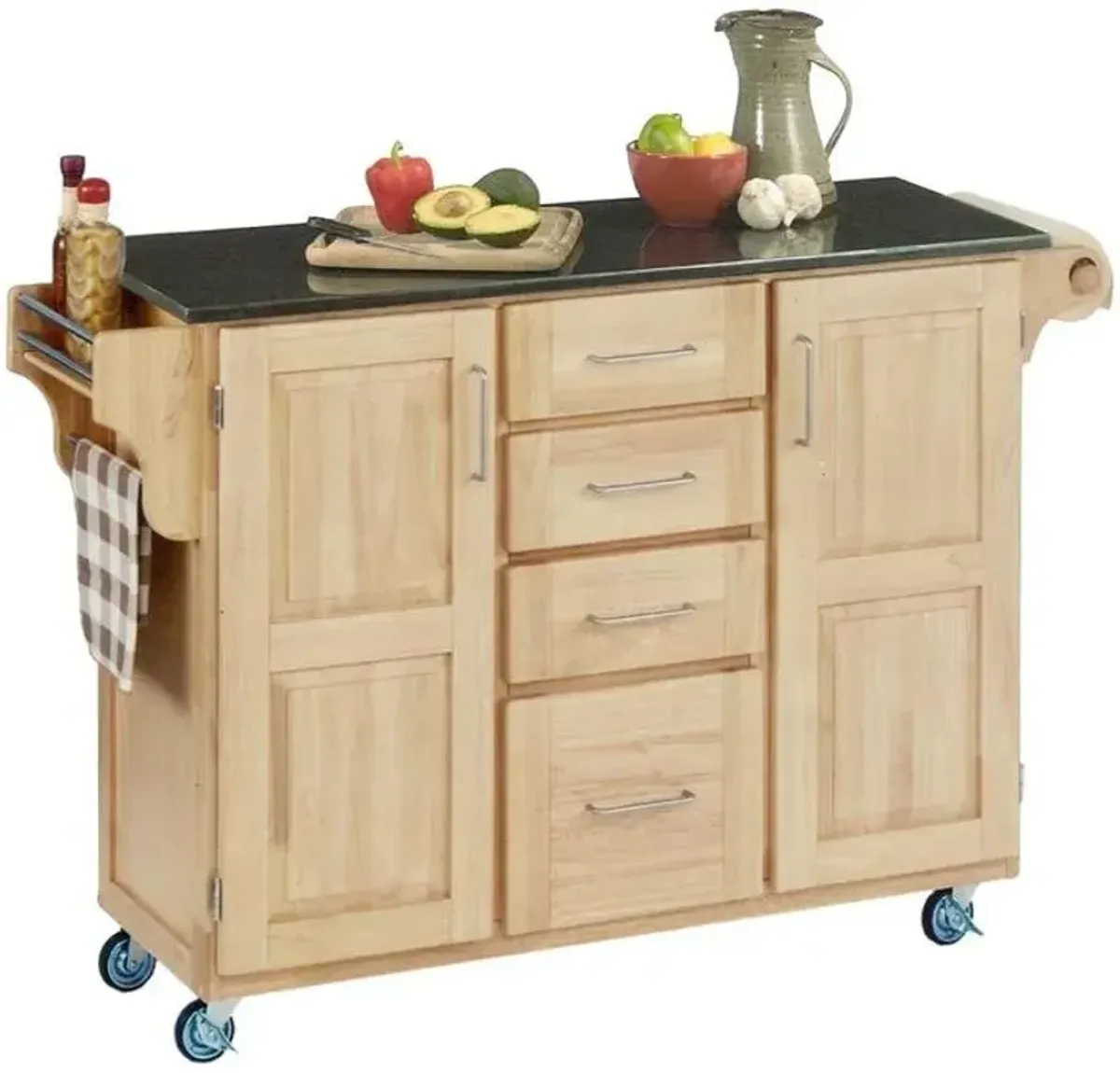 homestyles® Create-a-Cart Black Granite/Natural Kitchen Cart