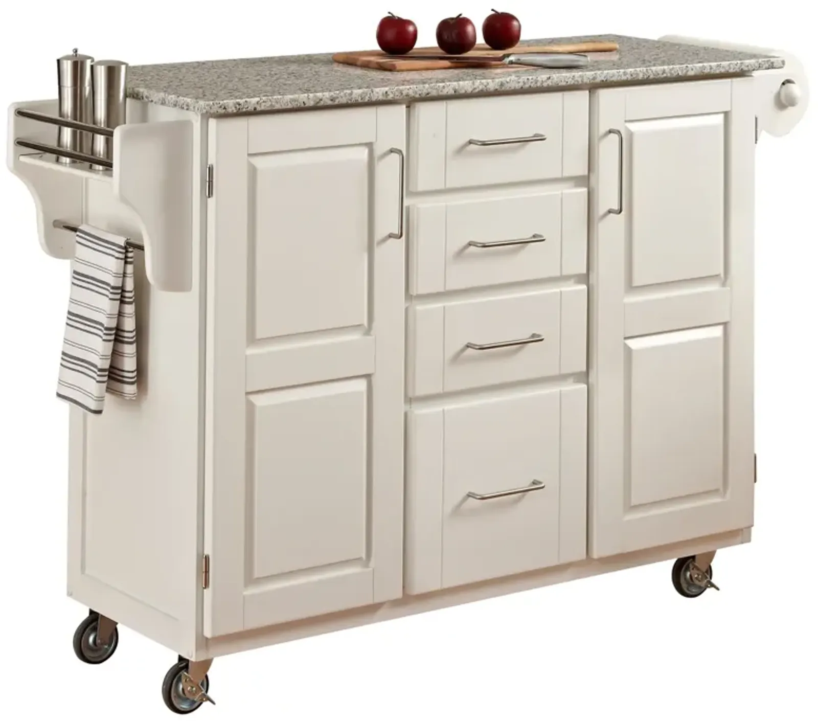 homestyles® Create-a-Cart Salt-and-Pepper Granite/White Kitchen Cart