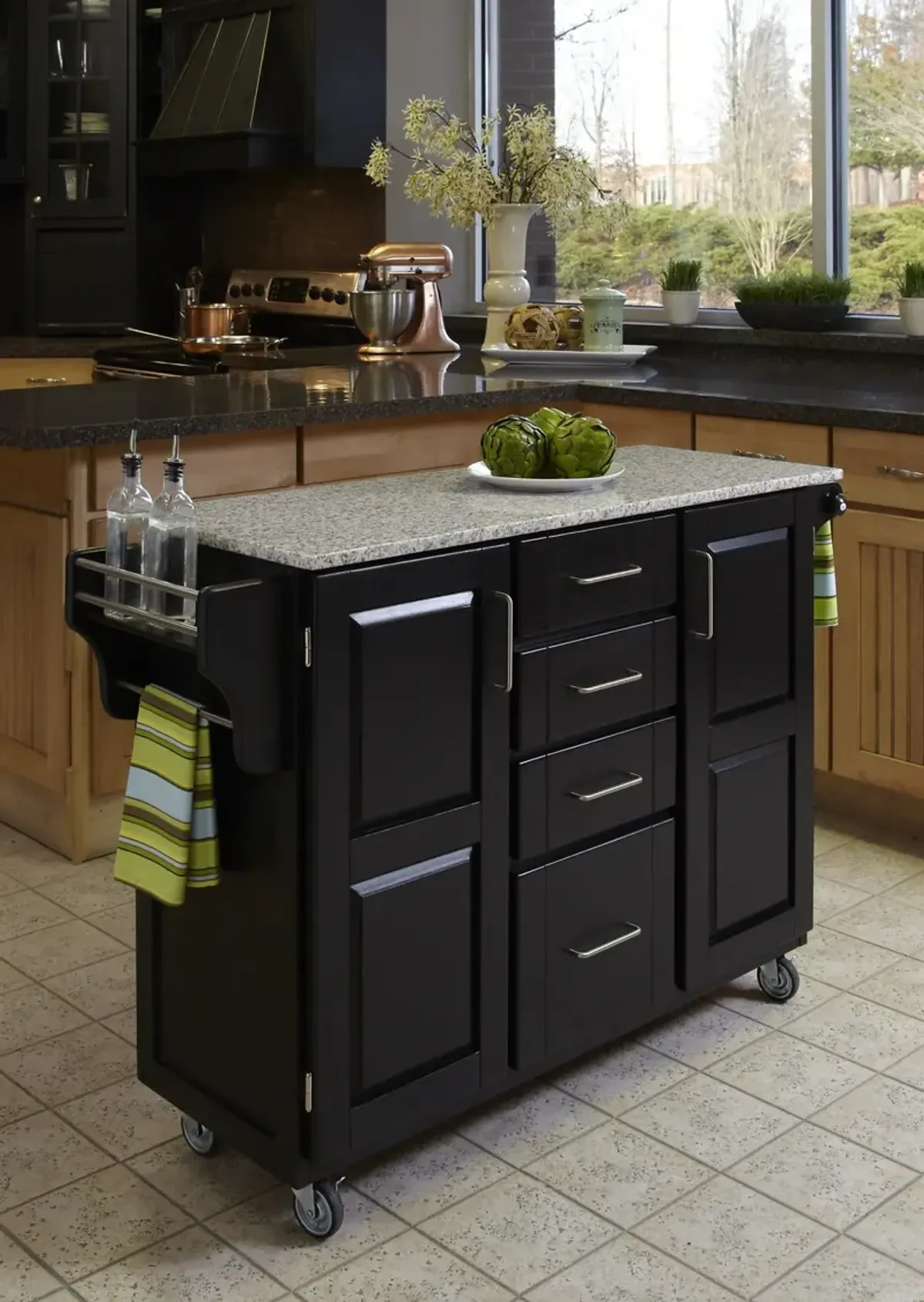 homestyles® Create-a-Cart Black/Granite Kitchen Cart