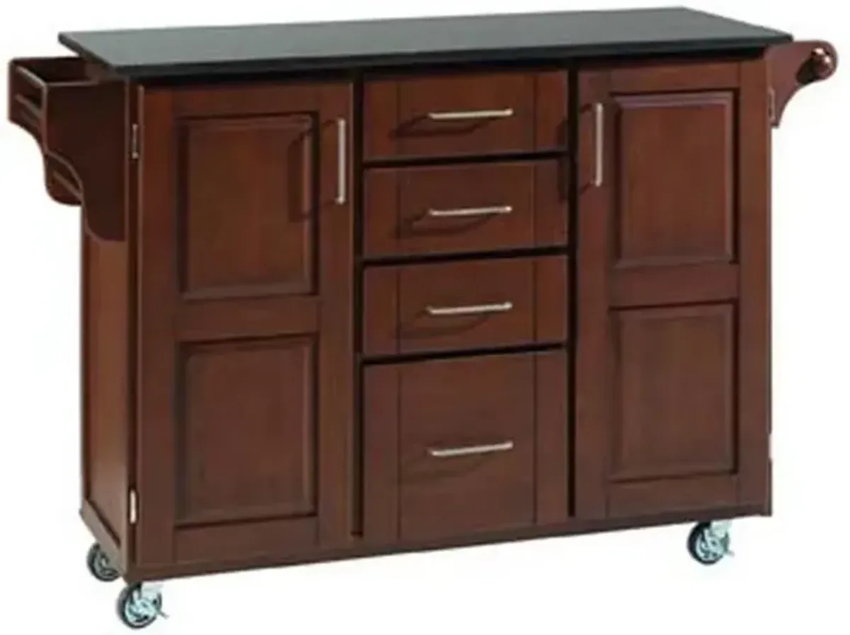 homestyles® Create-a-Cart Black Granite/Cherry Kitchen Cart