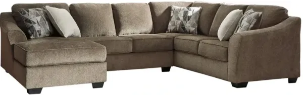 Benchcraft® Graftin 3-Piece Teak Sectional with Chaise