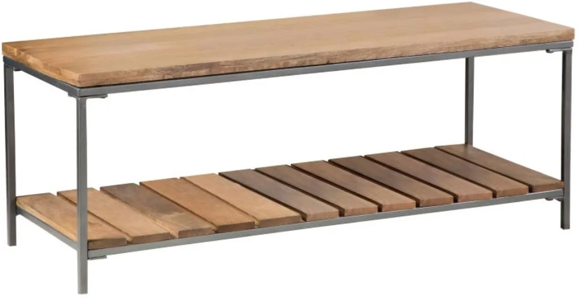 Coaster® Gerbera Natural/Gunmetal Accent Bench with Slat Shelf