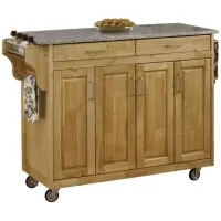 homestyles® Create-a-Cart Natural Wood/Salt-and-Pepper Granite Kitchen Cart